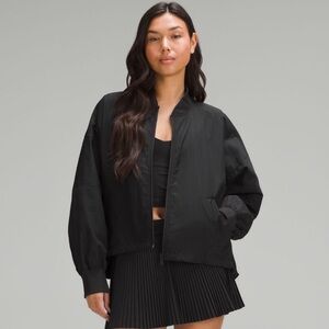 Lululemon Lightweight Bomber Jacket Cinch Hem Black Size XL NWT